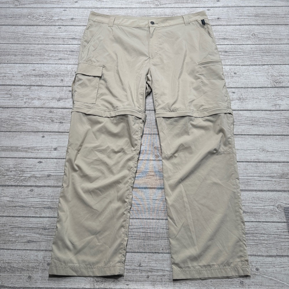 Columbia Cargo Pants Men's 38x30 Beige Omni-Shield Convertible Straight Hiking